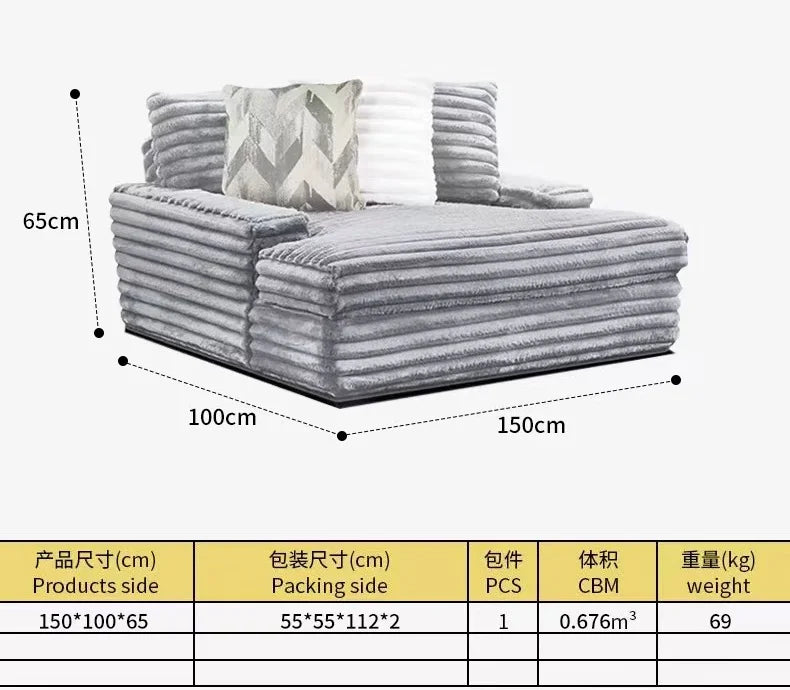 Ultra Wide Deep Plush Fabric Sofa for Large Villas Living Room,  Luxury Super Large Plush Sofa for Cinemas Big Sofa