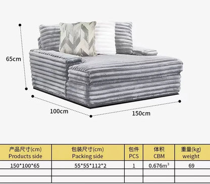 Ultra Wide Deep Plush Fabric Sofa for Large Villas Living Room,  Luxury Super Large Plush Sofa for Cinemas Big Sofa