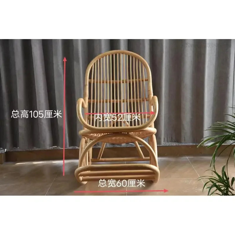Rattan rocking chair leisure chair balcony non - heritage technology Tongxiang rattan chair