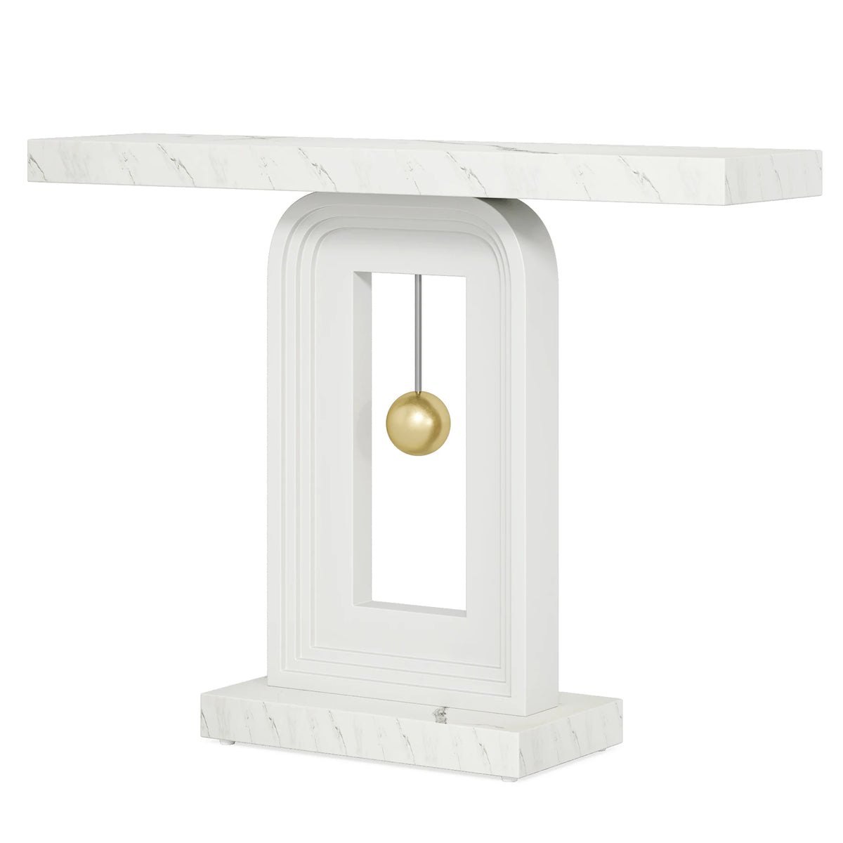 Tribesigns Modern Console Table, 40 Inches Narrow Sofa Entryway Table with Pendulum Shape Base, Contemporary Wood Accent Table