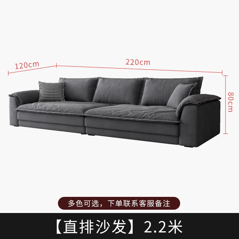 A Minimalist petal retro sofa home living room simple matte fabric corner sofa