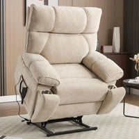 Dual Motor Power Lift Chair for Elderly with Vibration Massage and Lumbar Heating for Living Room, Electric Lay Flat Recliner