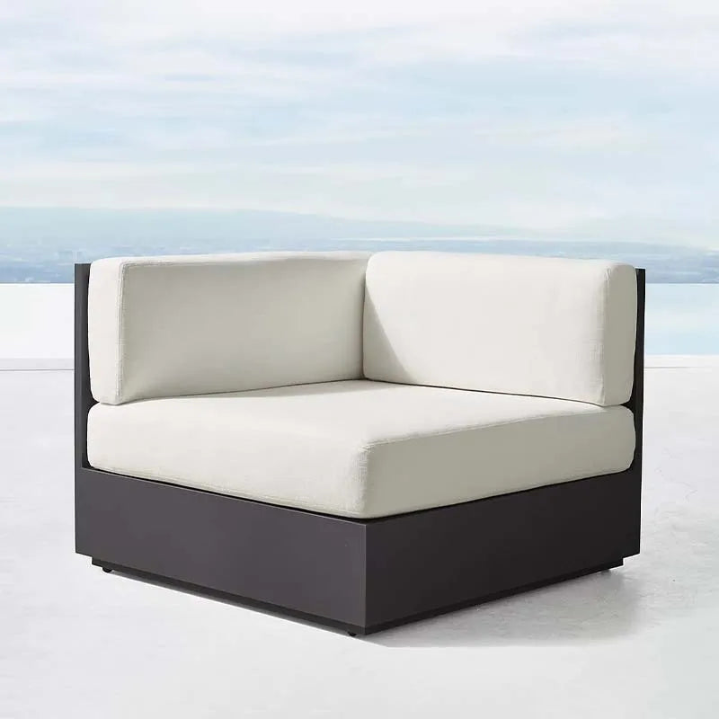2-Seater Aluminum Outdoor Sofa Waterproof Patio Furniture, UV-Resistant Garden Lounge Chair - Customizable