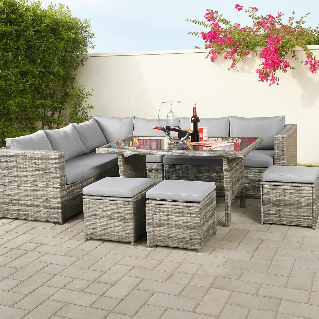 Set Patio Furniture Outdoor Rattan Corner Sofa Set Rattan Couch Garden Sofa Wicker Outdoor Furniture Sets