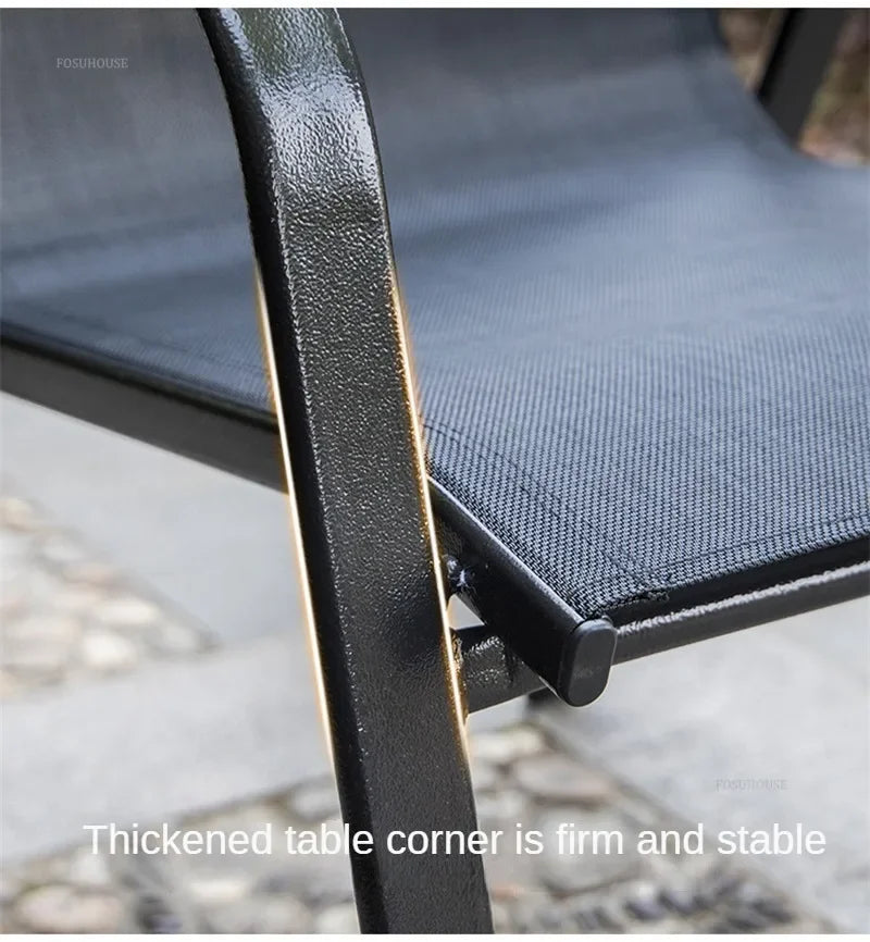 Outdoor Beach Chairs Outdoor Courtyard Balcony Waterproof and Sunscreen Iron Chair Outdoor Furniture Home Leisure Back Armchairs