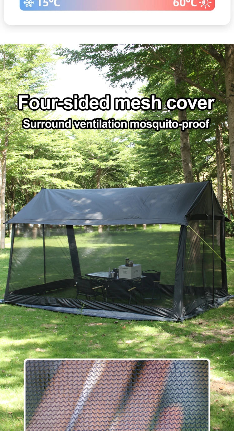 Large Camping Tent, 210D Waterproof Sun Protection, Portable Folding Anti-Mosquito Family Tent for Outdoor Beach Park