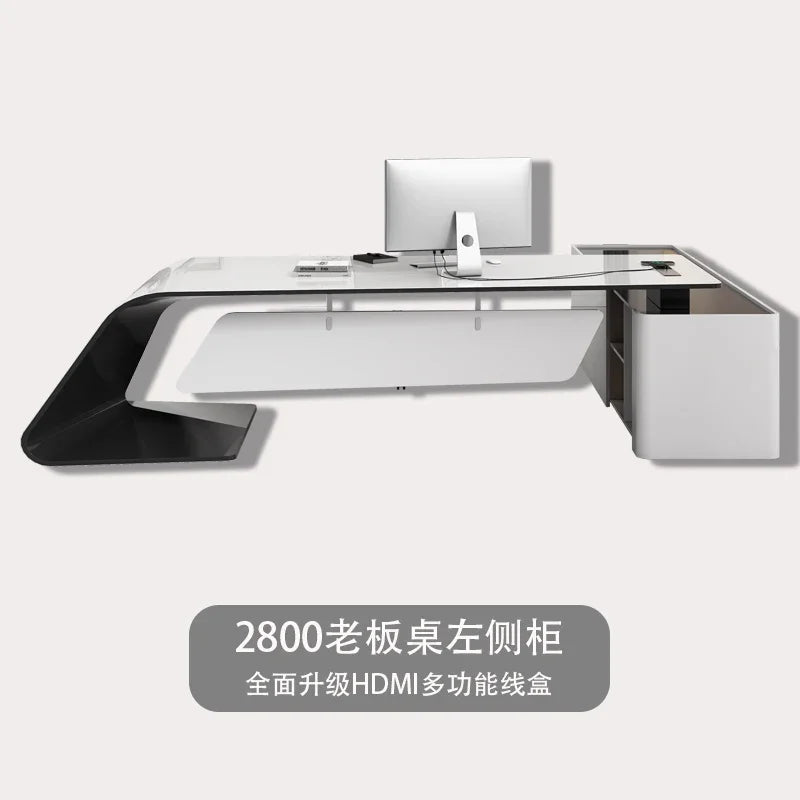 JC Asthetic Executive Luxury Desk Manager L Shaped Modern Designer Computer Table Organizer Workstation Escritorio Office Furnit