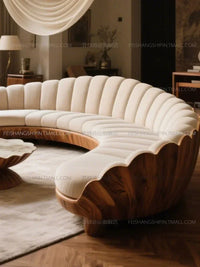 Furniture living room retro style large apartment solid wood multi-person sofa