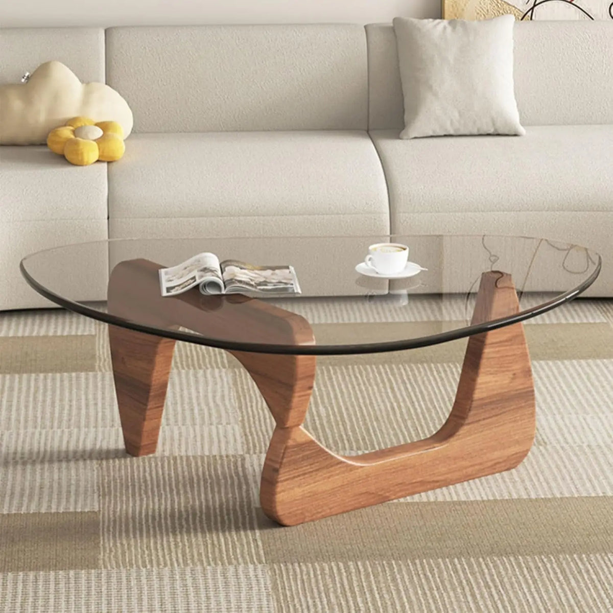 Modern Glass Coffee Table for Living Room mid Century Small Coffee Table Stylish Coffee Tables, Suitable for Bedroom Living Room