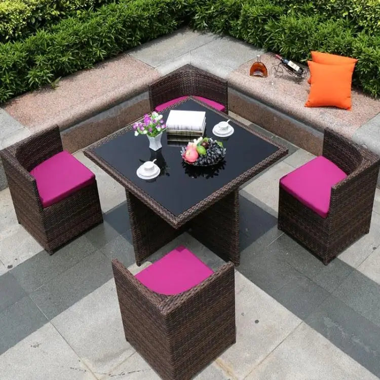 Balcony tables and chairs rattan chairs imitation rattan outdoor furniture outdoor High Quality