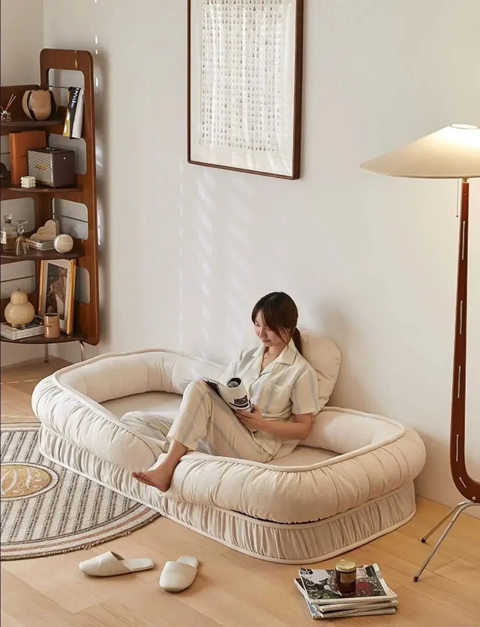 -Human Dog Multi-fuctional Napping  Lazy Sofa Folding Lying Sleep Adjustable Washable Small Living Room Huge Single Sofa Bed