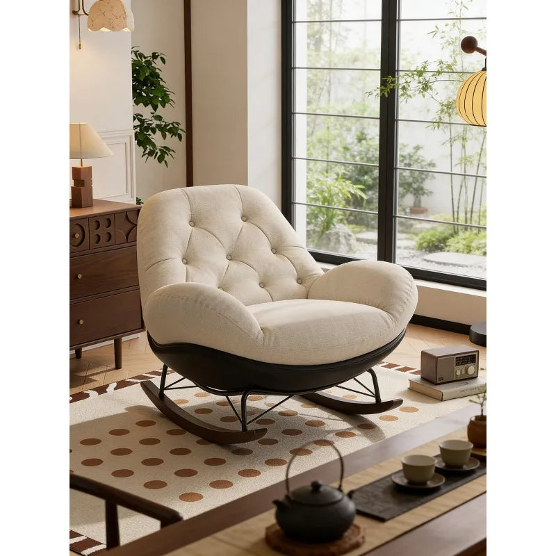 Lazy Sofa Rocking Chair Bedroom Lounge Chair Carefree Adult Living Room Single Balcony Leisure Rocking Chair Recliner Chairs