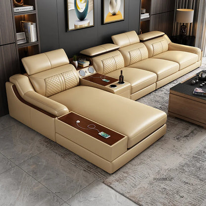 Italian Light Luxury Living Room Sofas Combination Nordic Double Sofas for Living Room Home Furniture Designer Leather Back Sofa