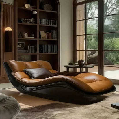 Retro Medieval-Inspired Reclining Sofa Chair for Leisure Balcony Villa Study