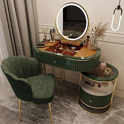 Luxury Charm Dressing Table Luxury Nordic Salon Drawer Nordic Dressing Table Mirror Chair Storage Coiffeuse Furniture Makeup