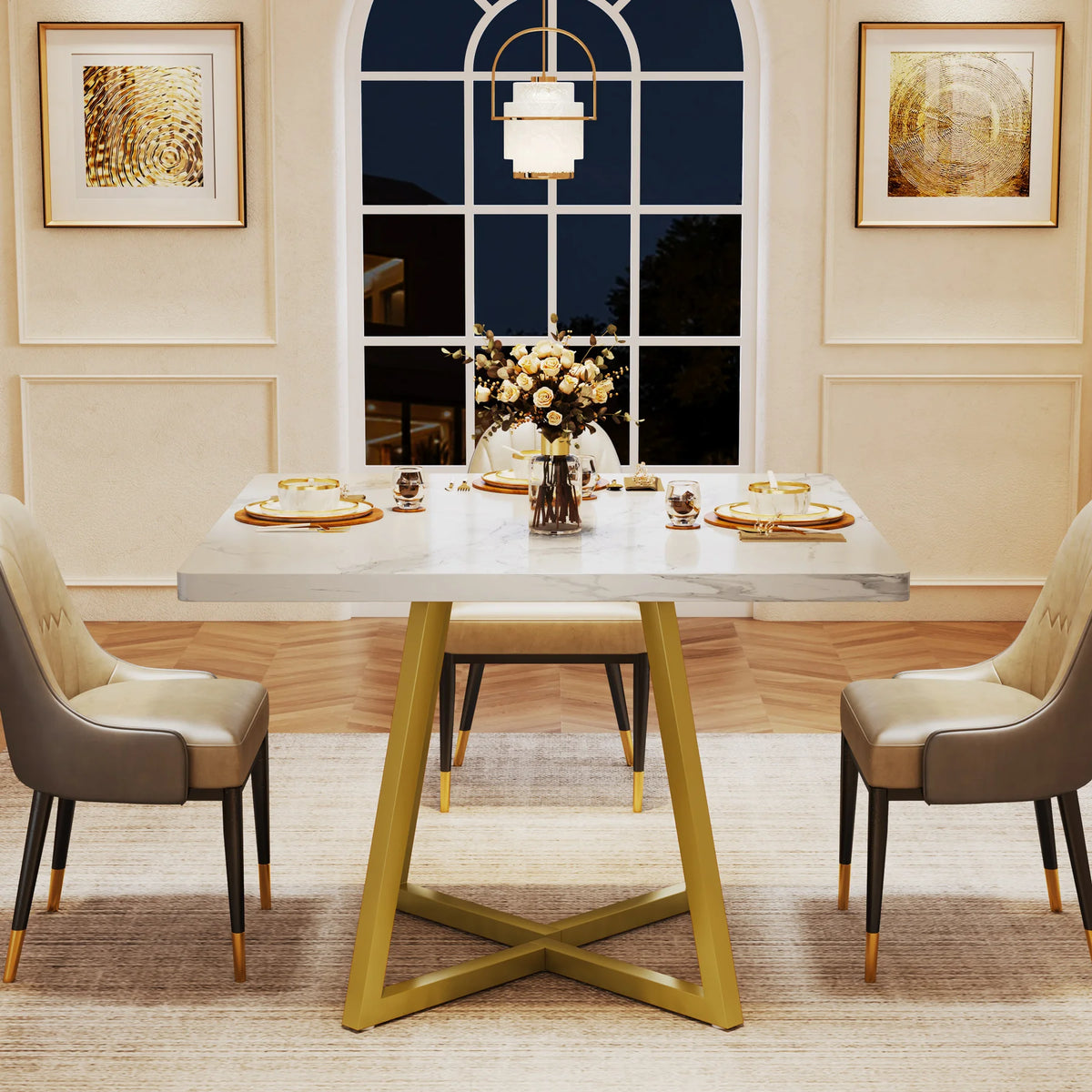 Tribesigns Square Dining Table for 4, 31.5