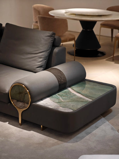 Modern European luxury villa split sofa can be customized living room modular set leather fabric wooden sponge