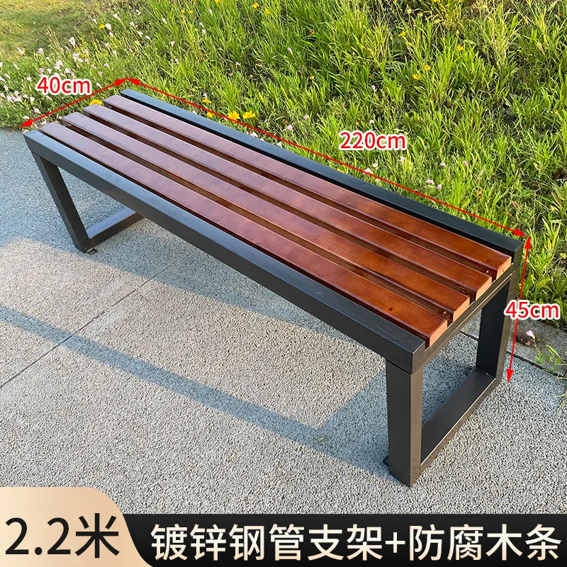 Bancs d'extérieur, repos de parc en bois anticorrosion, chaises à dossier, bancs communautaires carrés d'extérieur, bancs en bois massif, loisirs