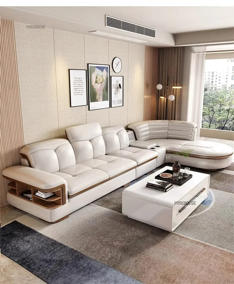 Design Artificial Leather Living Room Sofa Corner Combination Luxury Sofas Living Room Personality Home Furniture