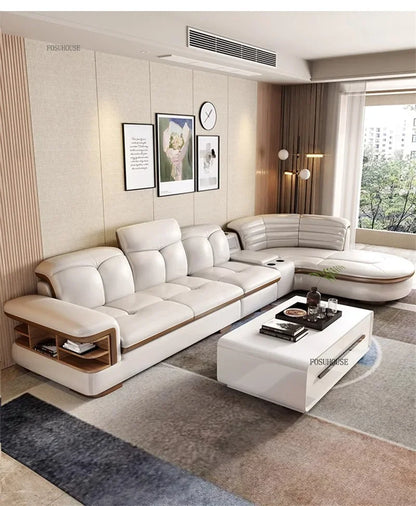 Design Artificial Leather Living Room Sofa Corner Combination Luxury Sofas Living Room Personality Home Furniture