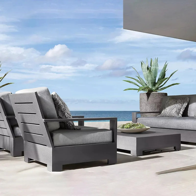 Nordic custom outdoor sofa courtyard sun protection garden  furniture outdoor outdoor aluminum alloy balcony sofa