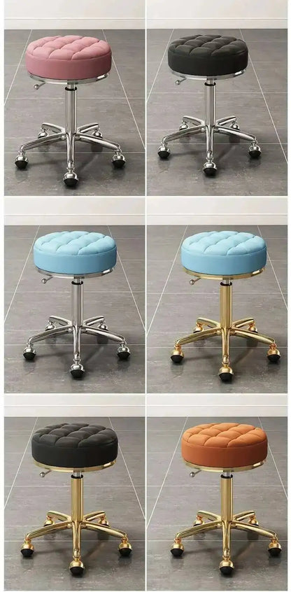 Barber Hairdressing Salon Chairs Gold Beauty Makeup Chair Furniture Office Desk Stool With Wheels Swivel Lifting Round Stools