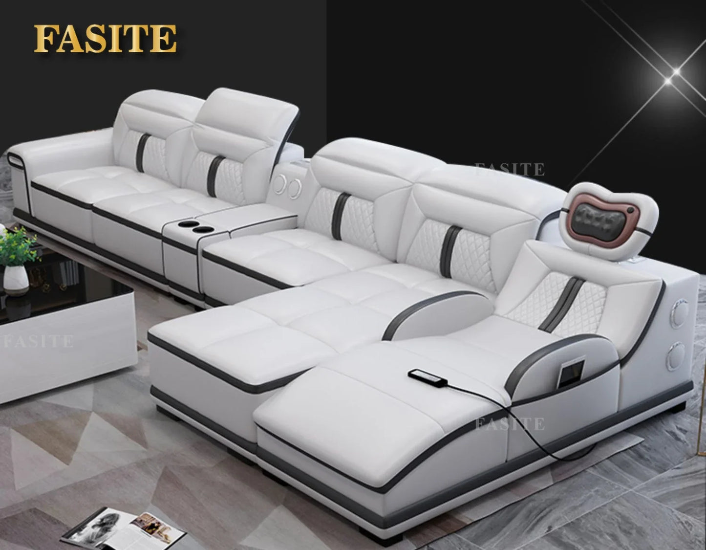 Cheap Living room sofa L shape  modern new design with music player+massage