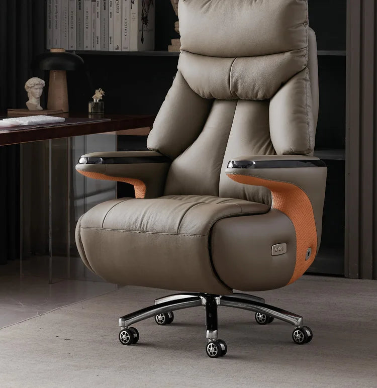 L-J Heating Massage Office Chairs Ventilation Leather Relaxing Portable Desk Chair Recliner Nordic Comfy Silla Home Office
