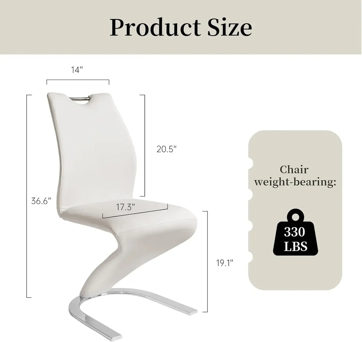 Modern Kitchen Dining Room Chairs Armless Upholstered Side Chairs Sturdy Metal Legs (4-White)