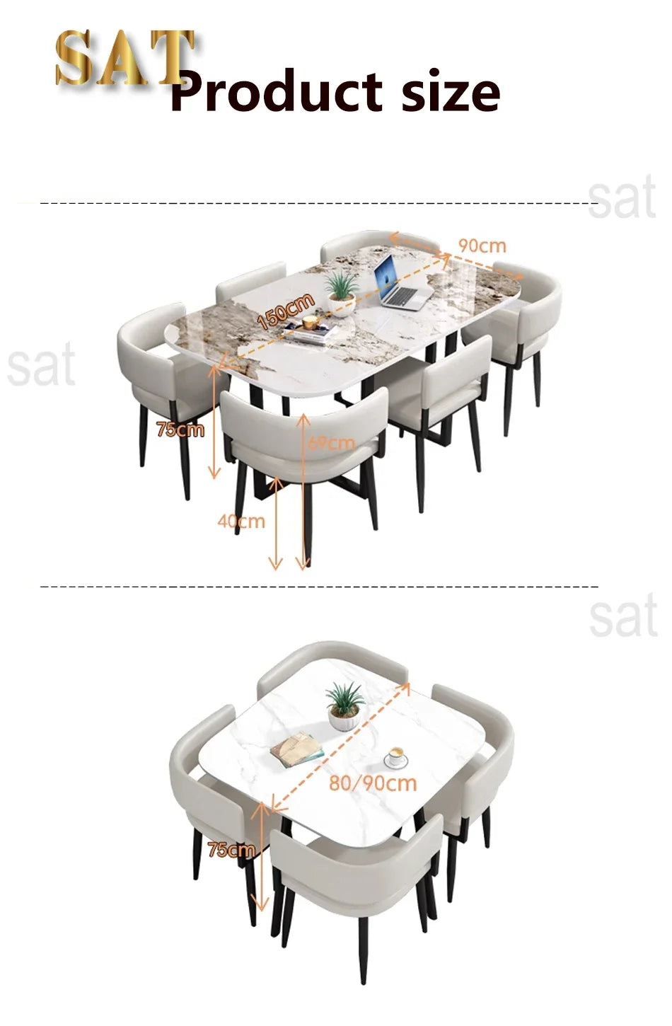 Minimalist   Marble Top Dinning Table 6 Seater Modern Restaurant Home Dining Room And Chairs Sets