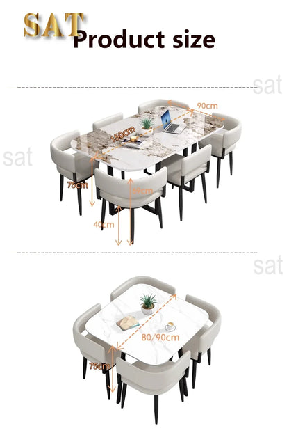 Minimalist   Marble Top Dinning Table 6 Seater Modern Restaurant Home Dining Room And Chairs Sets