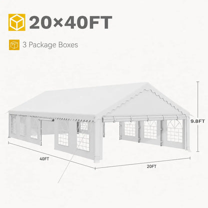 20×40FT Party Tent Outdoor Heavy Duty Wedding Event Shelters, Customized