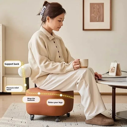 Household yo-stool simple shoe changing stool, backrest sofa pulley stool,  universal wheel rotating creative low stool