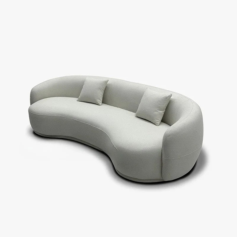 Semicircle, curved, sofa, moon model, special shaped, living room, furniture, cream wind