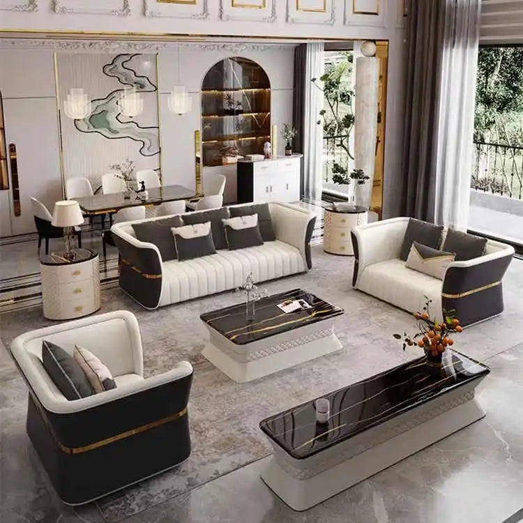 Light Luxury Leather Sofa Set Living Room Modern Sectionals Couch Lounge Custom Sofa Set Furniture for Home Living Room Sofa Set
