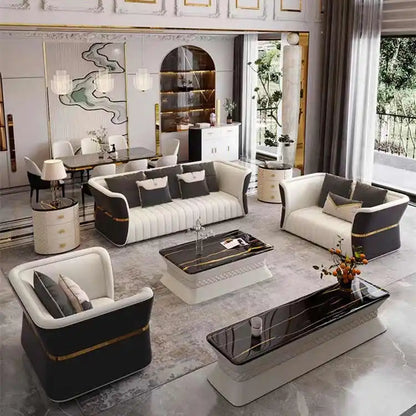 Light Luxury Leather Sofa Set Living Room Modern Sectionals Couch Lounge Custom Sofa Set Furniture for Home Living Room Sofa Set