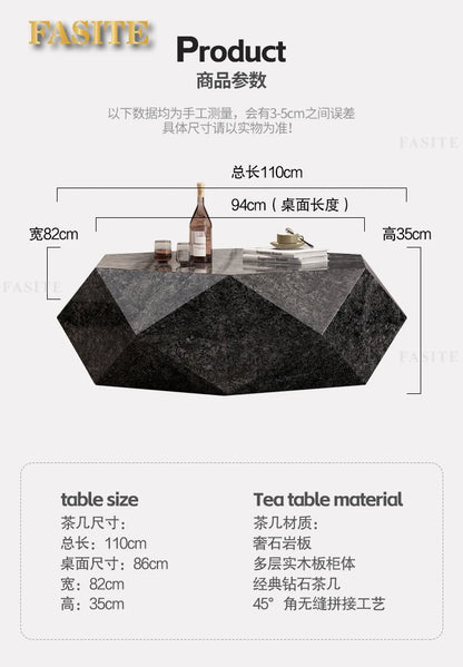 Modern Minimalist Luxury Diamond Stainless Steel Coffee Table Living Room Furniture Shaped  Center Table Tea Table Escritorios