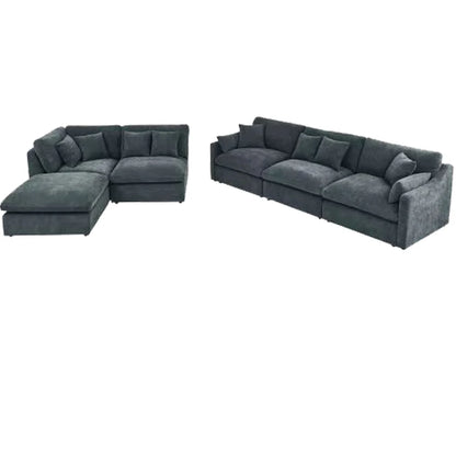 Modern Chinese Style Modular Sofa Set Wood Furniture for Living Room and Hotel Stylish House Furniture Black Corner Could Sofa