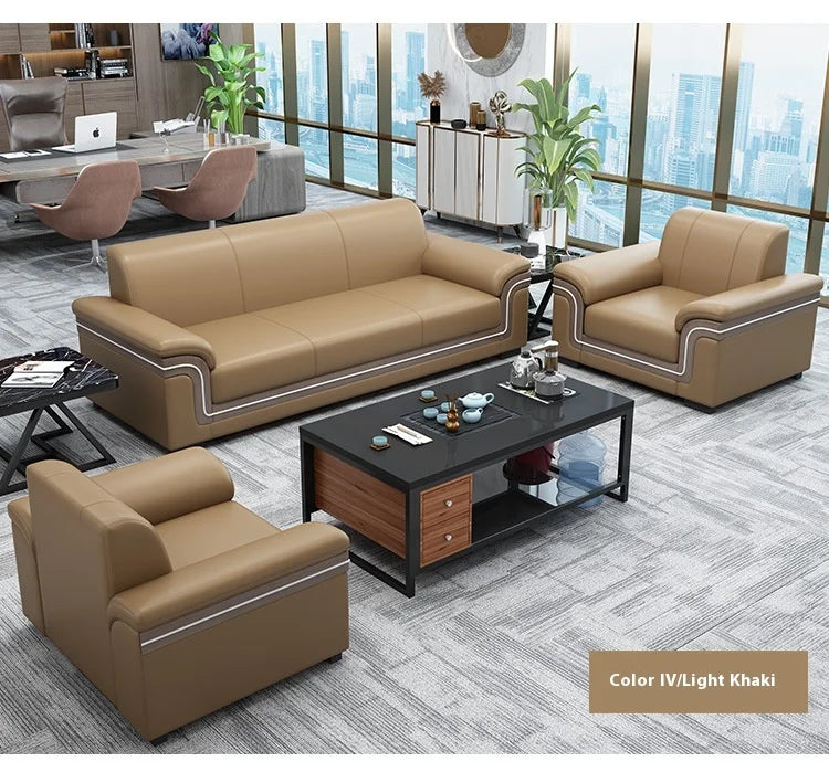 Simple Business Office Sofa Set Coffee Table Modern Luxury Reception Furniture for Three-Person Meetings Meeting Room Furniture