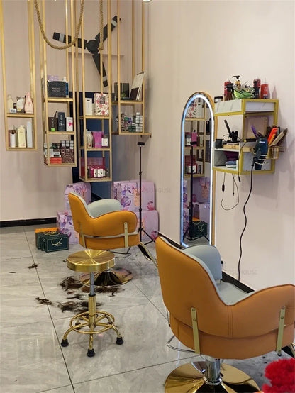 Luxury Barber Chairs Hair Salon Special Liftable Barber Chair Simple Salon Furniture Hairdressing Salon Chairs