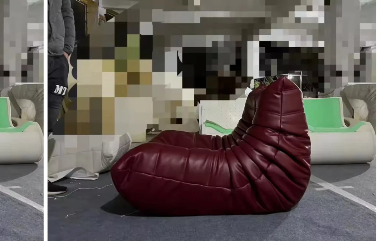 Lazy sofa, togo caterpillar sofa, light luxury, simple Internet celebrity creative chair, suede freehand space recliner