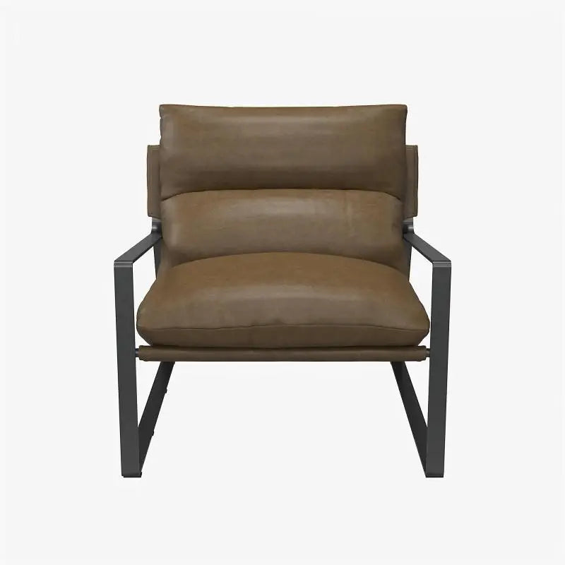 Upholstered Sling Accent Chair Modern Style Living Room Chair With Comfortable Upholstery And Sturdy Metal Frame