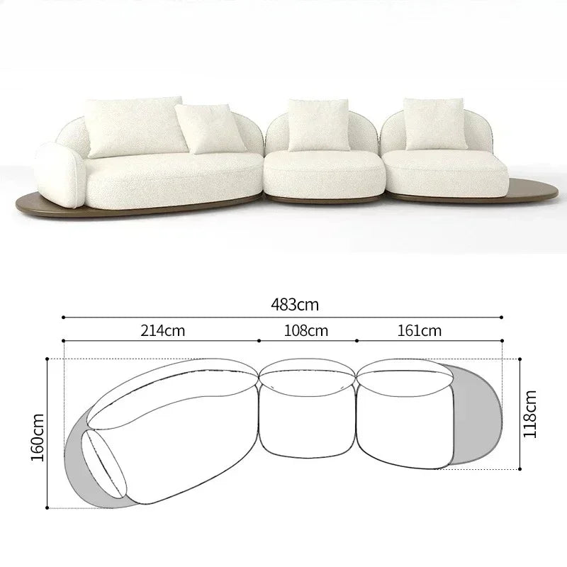 Home Living Room Coffee Designer Creative Three Person Log Style Furniture Modern Simple Sofa Morocco Fabric Sectional Sofas