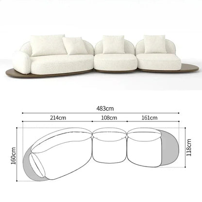 Home Living Room Coffee Designer Creative Three Person Log Style Furniture Modern Simple Sofa Morocco Fabric Sectional Sofas
