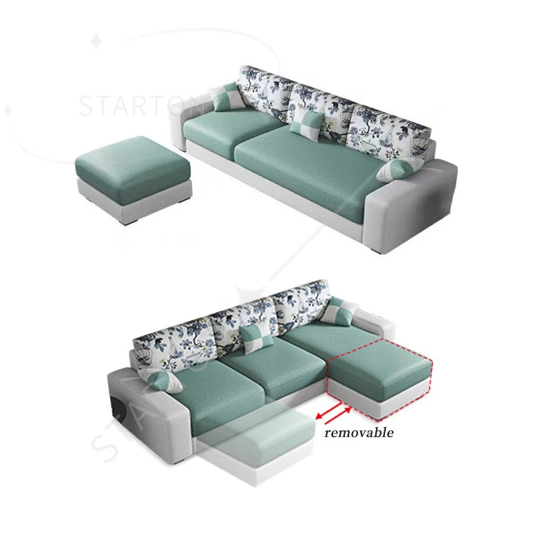 Sofa Small Cheap Couch Living Room Modern L Shape Sofa Set Furniture 3 Seater Simple Design Sofa for Home