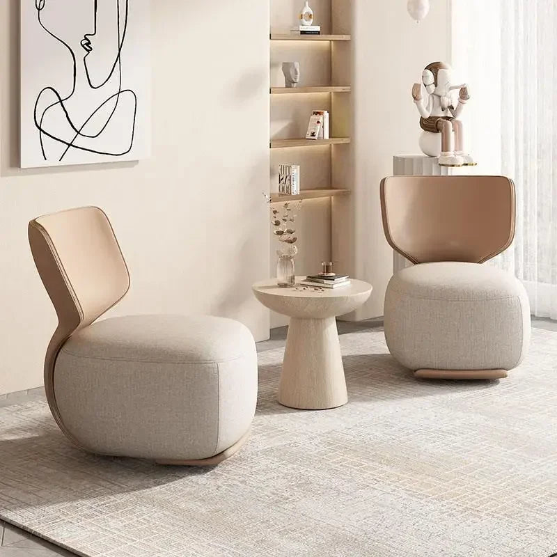 NewLog Light Luxury First Class Cabin Lounge Sofa Chair Nordic Living Room Fabric Low Stool Balcony Leisure Armchair