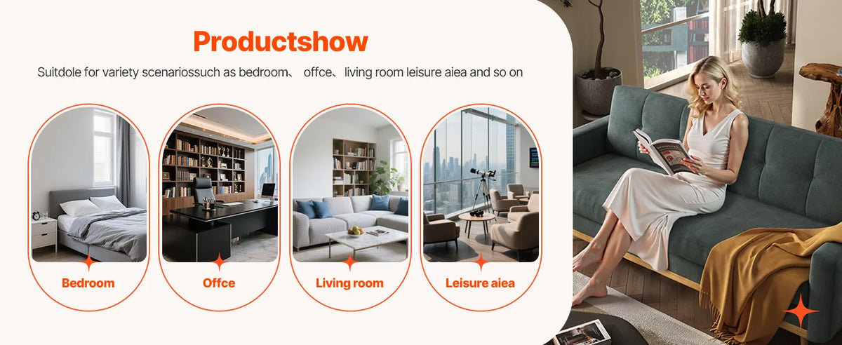 67.7-inch Mid-Century Modern Loveseat Sofa with Wooden Legs  for Living Room, Bedroom, or Office