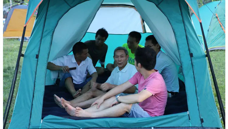3 Sizes Tent Two-bedroom 1 Living Room Large Family Camping Tent 5-8-12 Person Leisure Camp Tent Rainproof Outdoor Indoor Hourse