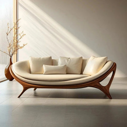 Washable White Nordic Reclining Lounge Double Chaise Sofa for Living Room and Bedroom