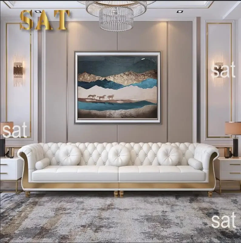 Luxury modern design real genuine leather chesterfield sofa single 3 4 seater lounge sofas set for home living room furniture